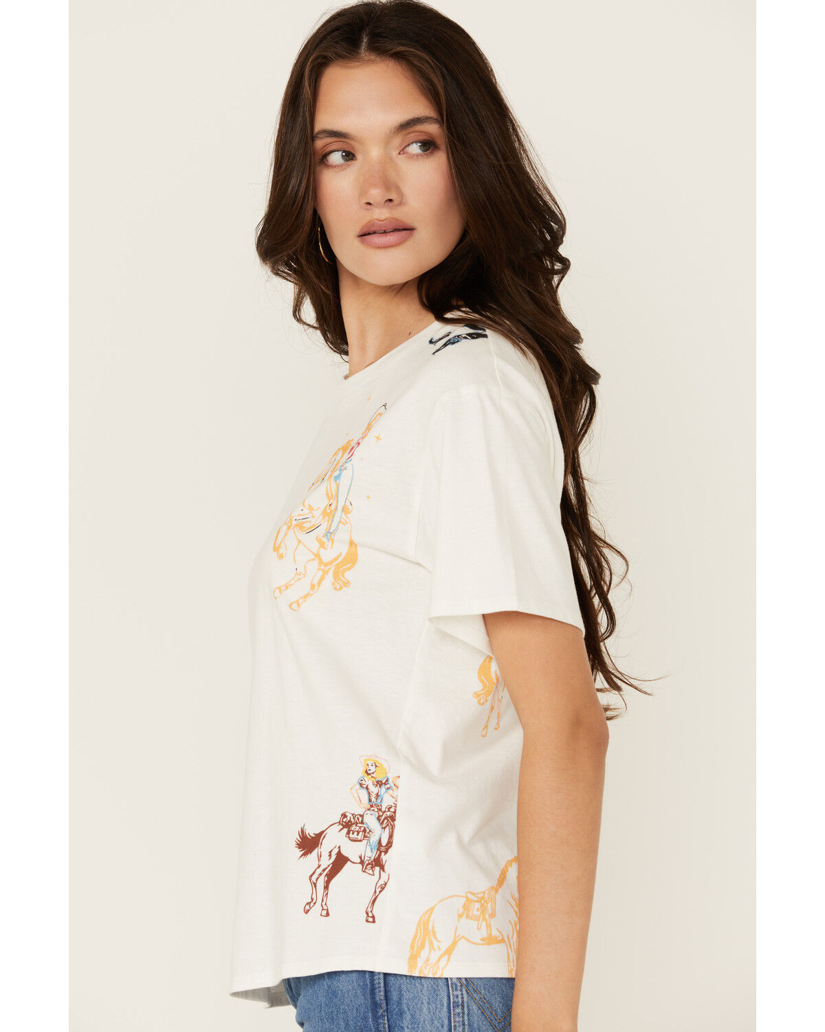 Image #2 - Blue B Women's Western Motif Short Sleeve Graphic Tee, White, hi-res