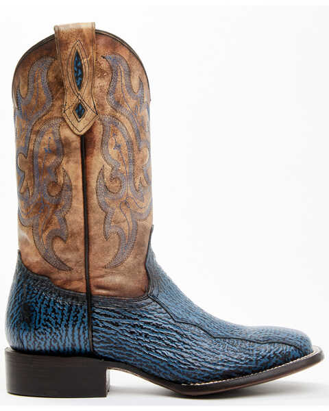 Image #2 - Cody James Men's Exotic Shark Western Boots - Broad Square Toe , Blue, hi-res