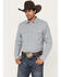 Image #1 - Blue Ranchwear Men's Plaid Print Long Sleeve Western Pearl Snap Shirt, Indigo, hi-res