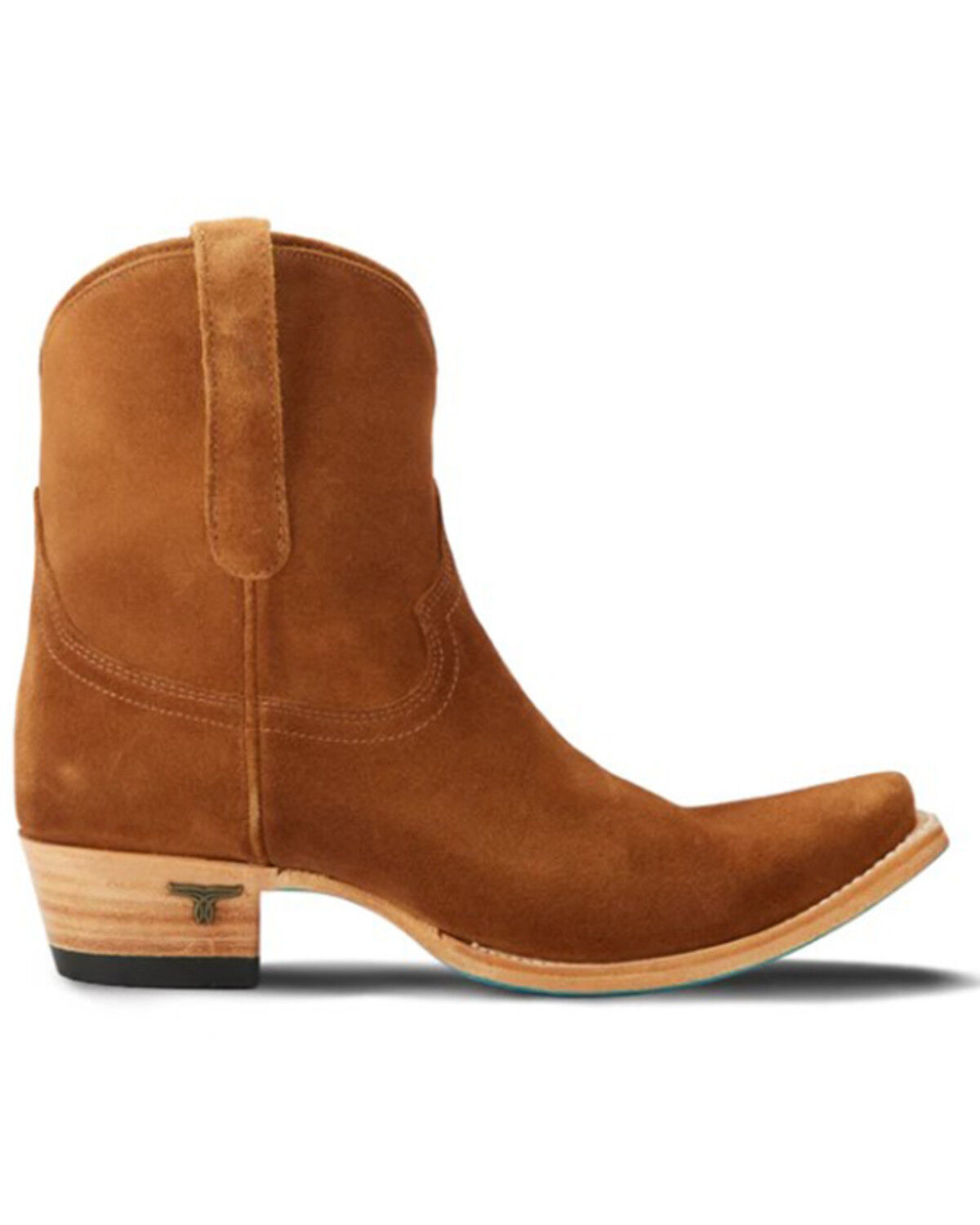 Image #2 - Lane Women's Emma Jane Suede Western Booties - Snip Toe, Brown, hi-res