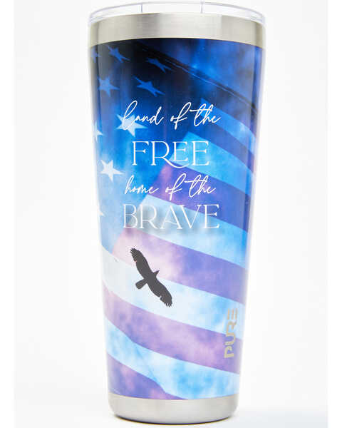 New Creations 32oz Land Of The Free Home Of The Brave Tumbler Bottle, Multi, hi-res