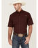 Image #1 - Ariat Men's VentTEK Outbound Short Sleeve Button Down Western Shirt, Burgundy, hi-res