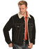 Image #1 - Scully Men's Sherpa Lined Boar Suede Jacket, Black, hi-res