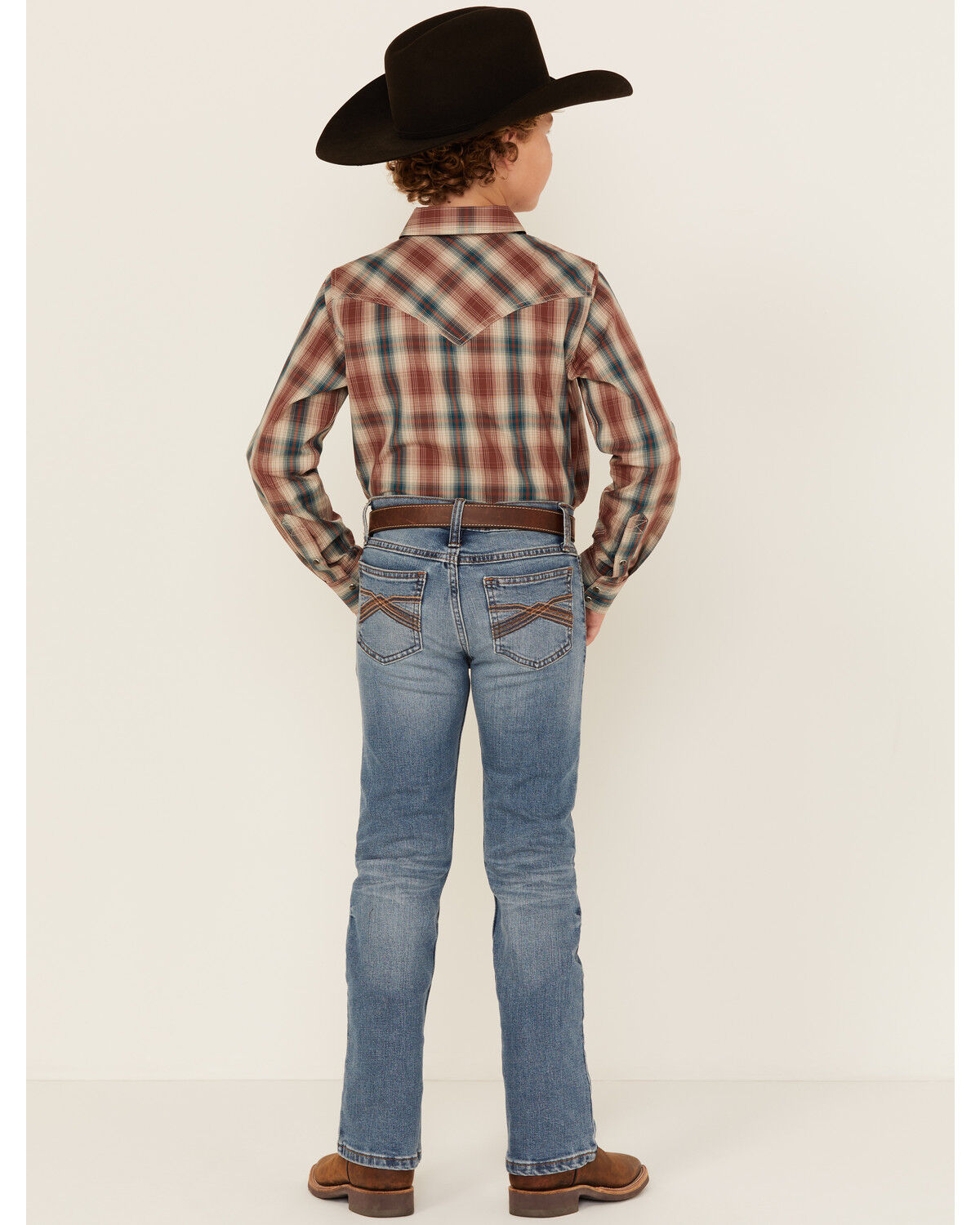 Image #3 - Wrangler 20X Boys' Wright 42 Vintage Bootcut Stretch Denim Jeans, Blue, hi-res