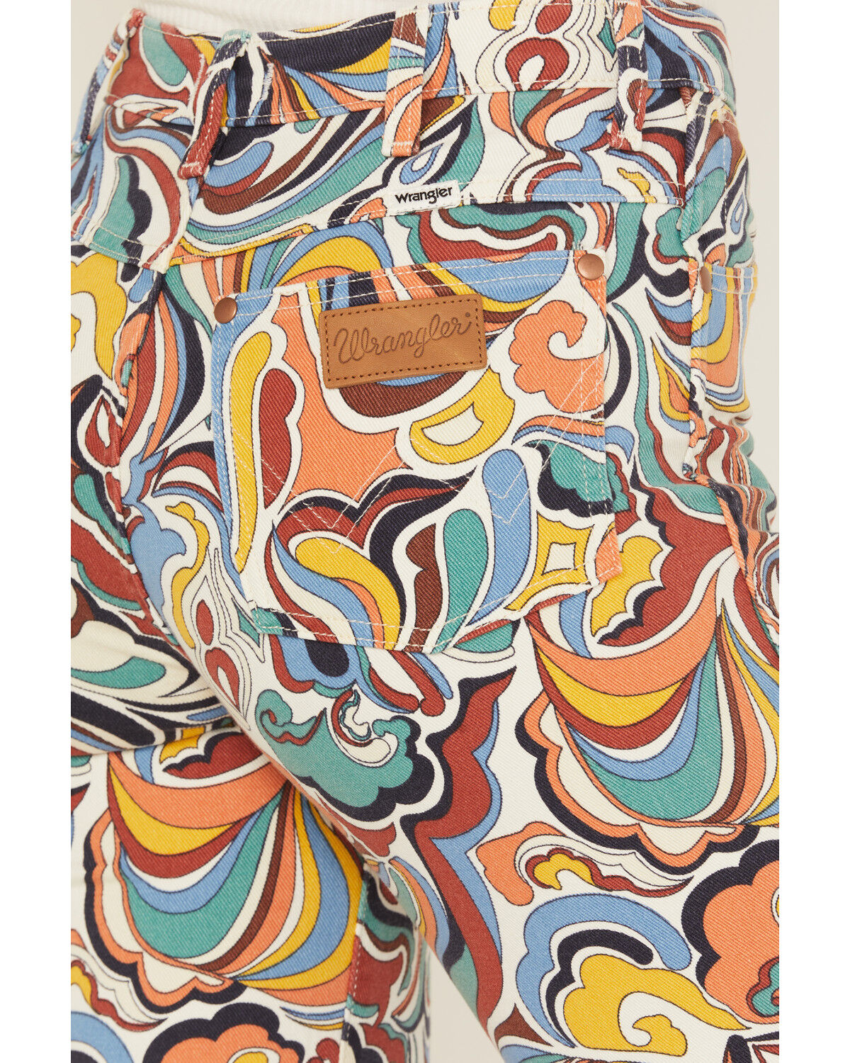 Image #4 - Wrangler Women's Latigo Printed High Rise Heritage Flare Stretch Denim Jeans, Multi, hi-res