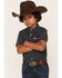 Image #1 - Ferrell Boys' Core Tek Solid Short Sleeve Snap Performance Western Shirt, Grey, hi-res