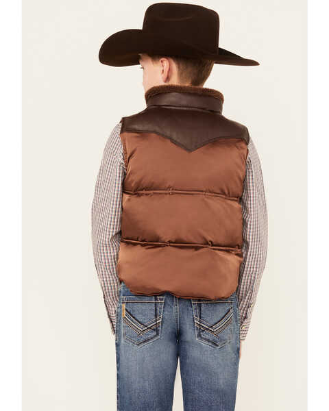 Cody James Boys' Hood River Nylon Puffer Vest, Dark Brown, hi-res