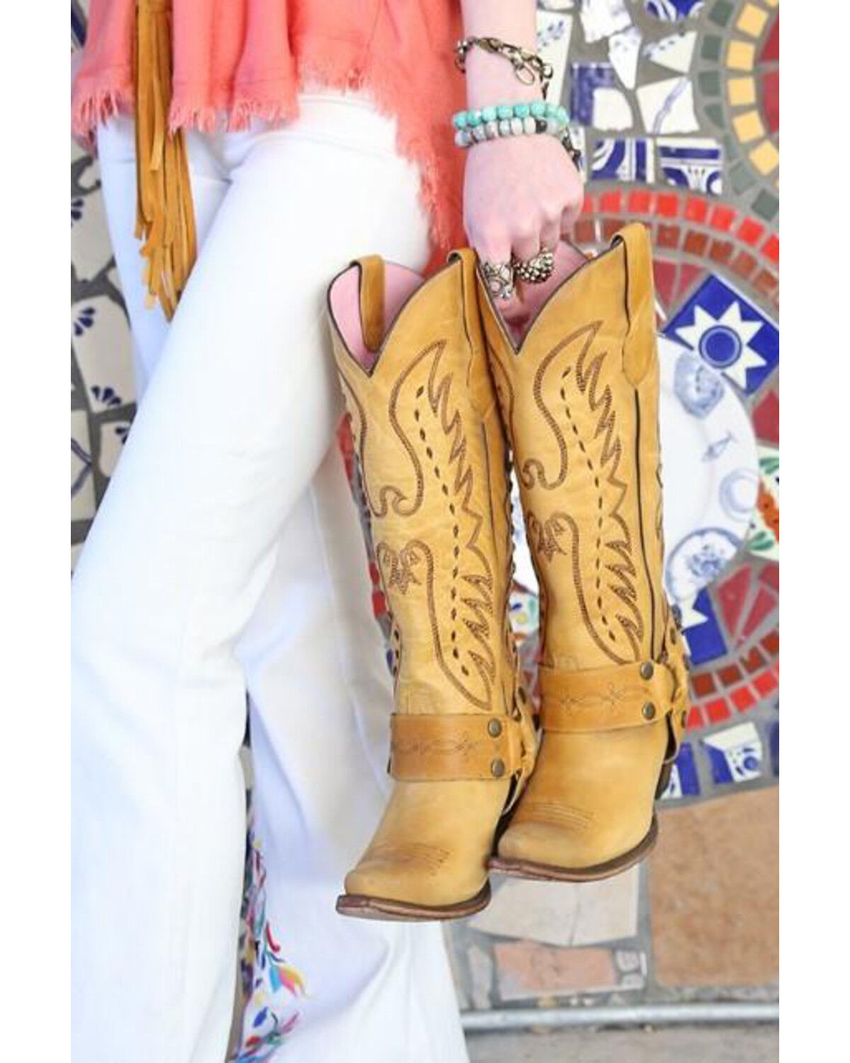 mustard cowboy boots