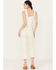 Mia and Moss Women's Antique Mid Rise Kick Flare Stretch Jeans, White, hi-res