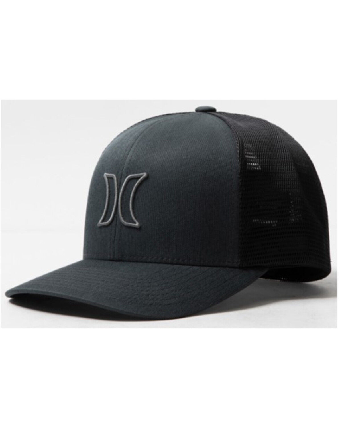 Image #1 - Hurley Men's Port Icon Logo Flexfit® Ball Cap, Black, hi-res