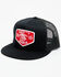Lazy J Ranchwear Men's Red Ranch Logo Patch Soft-Mesh Ball Cap , Black, hi-res