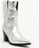 Image #1 - Dingo Women's Starburst Western Booties - Round Toe, Silver, hi-res