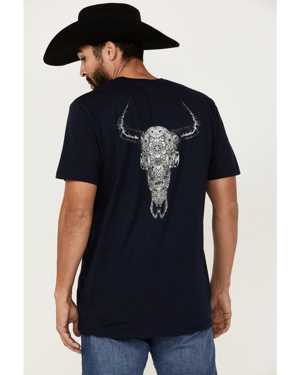Image #1 - Cody James Men's Smoke Skull Short Sleeve Graphic T-Shirt, Navy, hi-res