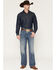 Image #1 - Ariat Men's Josh Amos Medium Wash Baggy Straight Rigid Denim Jeans, Medium Wash, hi-res
