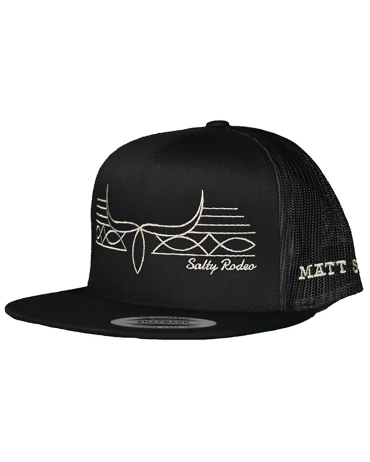 Image #1 - Salty Rodeo Logo Embroidered Ball Cap, Black, hi-res