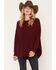 Image #1 - Cotton & Rye Women's Round Bottom Sweater, Burgundy, hi-res