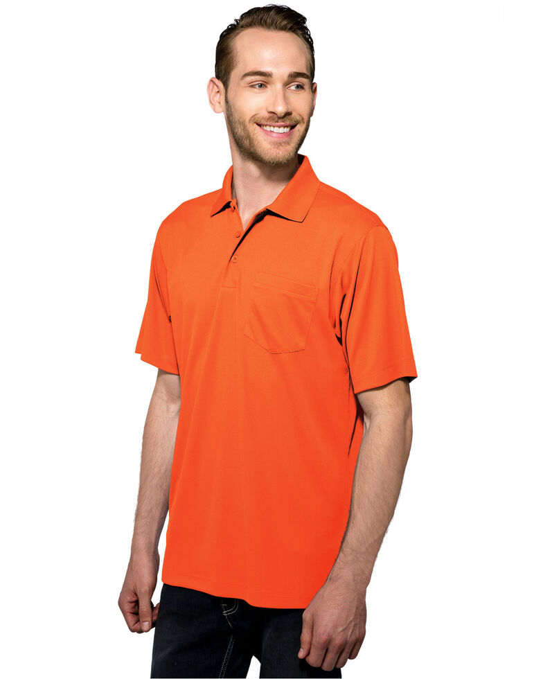 Tri-Mountain Men's Osha Orange 2X Vital Pocket Polo Shirt - Tall, Bright Orange, hi-res