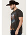 Image #2 - RANK 45® Men's Rodeo Steerhead Short Sleeve Graphic T-Shirt, Charcoal, hi-res