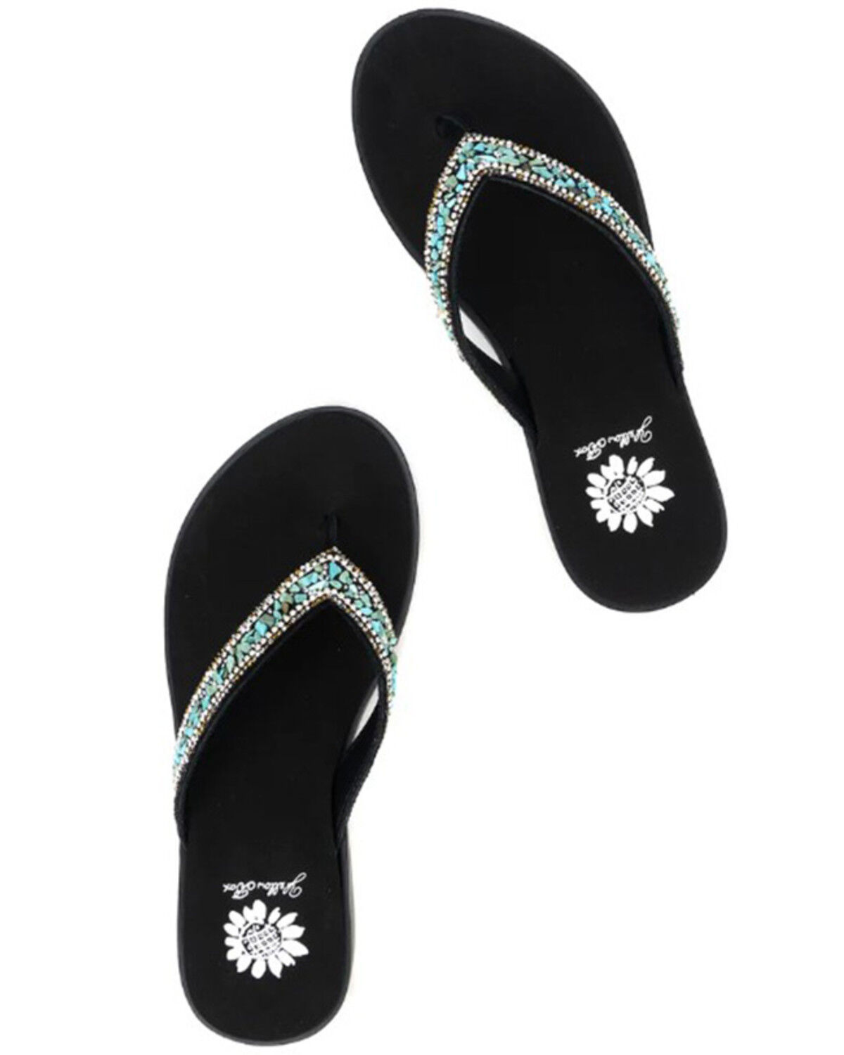 Image #4 - Yellow Bow Women's Diyah Embellished Sandals, Turquoise, hi-res