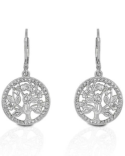 Kelly Herd Women's Silver Circle Tree of Nature Earrings, No Color, hi-res