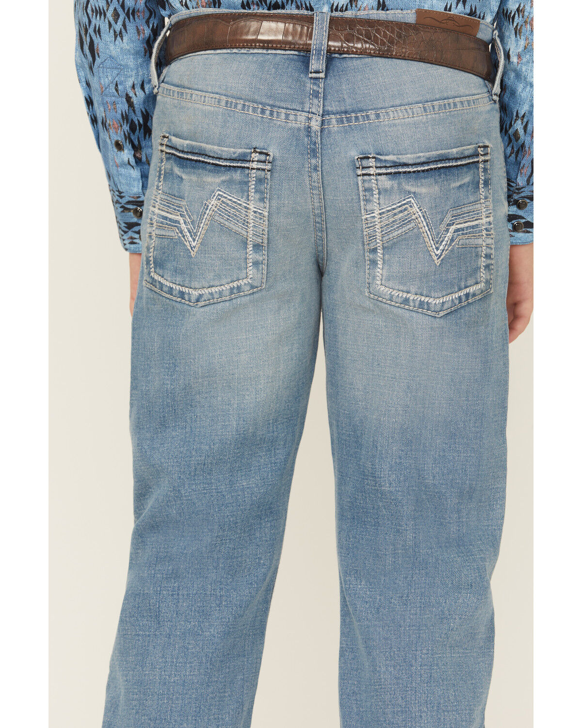 Image #4 - Cody James Boys' Stampede Light Wash Slim Bootcut Comfort Stretch Denim Jeans - Tall, Light Wash, hi-res