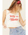Image #3 - Bandit Brand Women's Keep Truckin Graphic Lace Trimmed Tank Top, White, hi-res