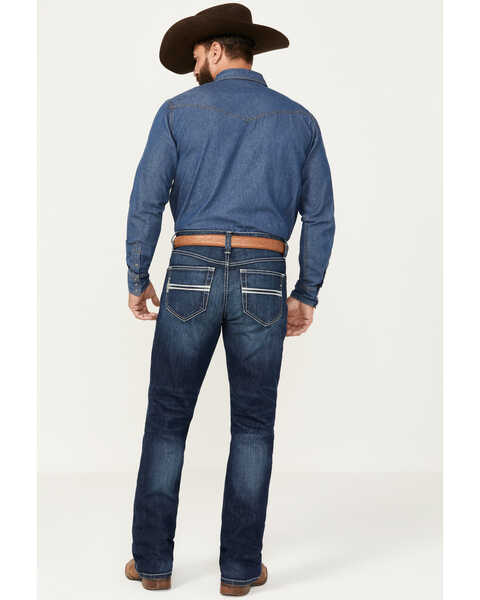Image #3 - Cinch Men's Carter 2.0 Dark Rinse Relaxed Bootcut Performance Stretch Denim Jeans, Dark Medium Wash, hi-res