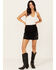 Image #1 - Idyllwind Women's Burbank Embroidered And Studded Stretch Denim Skirt, Black, hi-res