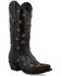 Image #1 - Black Star Women's Marfa Star Inlay Studded Leather Western Boot - Snip Toe, Black, hi-res