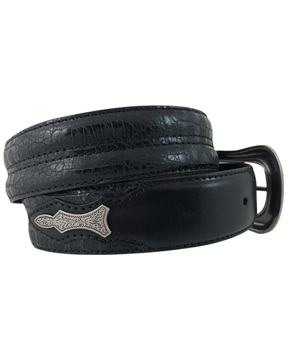 Image #2 - Roper Men's Croc Print Western Belt, Black, hi-res