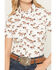 Image #3 - Wrangler Retro Women's Boot Barn Exclusive Horse Print Short Sleeve Snap Western Shirt, Cream, hi-res