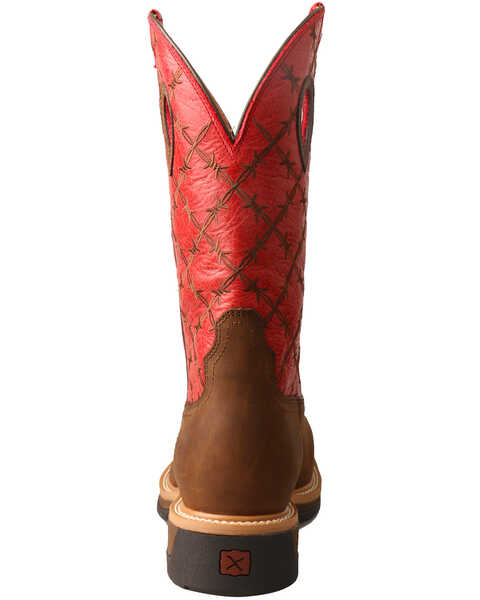 Image #4 - Twisted X Men's Lite Western Work Boots - Alloy Toe, Brown, hi-res