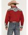 Image #4 - Scully Gunfighter Long Sleeve Pearl Snap Western Shirt, Red, hi-res