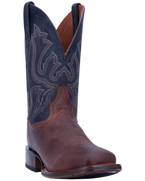 Image #1 - Dan Post Men's Winslow Western Performance Boots - Broad Square Toe, Brown/blue, hi-res