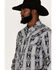 Image #2 - Rock & Roll Denim Men's Tek Southwestern Print Long Sleeve Pearl Snap Western Shirt, Charcoal, hi-res