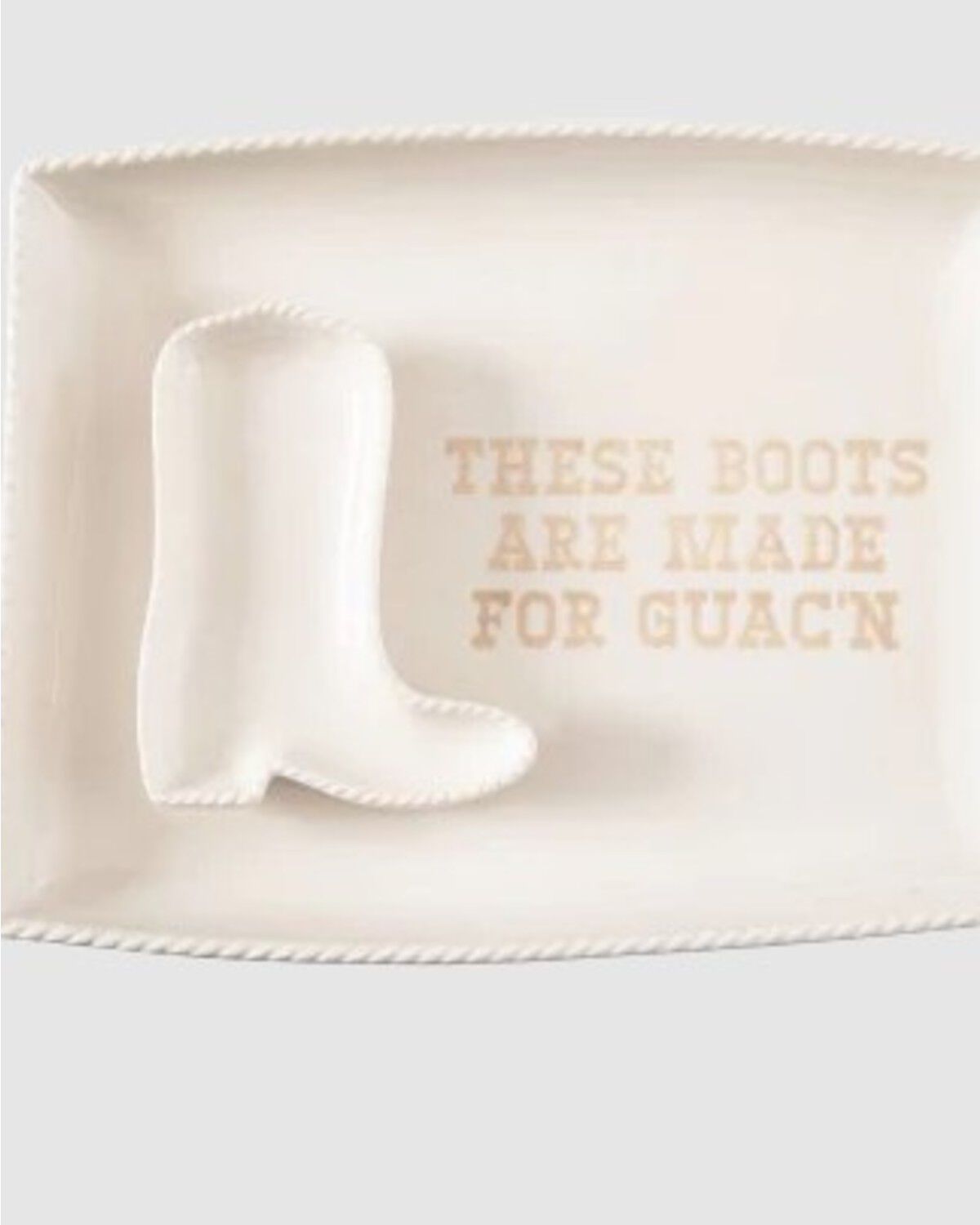 Image #1 - Totalee Gift Women's Boot Quac'n Platter And Bowl Set - 2 Piece, Beige, hi-res