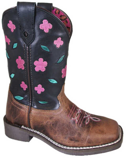 Smoky Mountain Girls' Dogwood Western Boots - Square Toe, Brown, hi-res