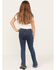 Hayden Girls' Medium Wash Ruffle Skinny Jeans, Blue, hi-res