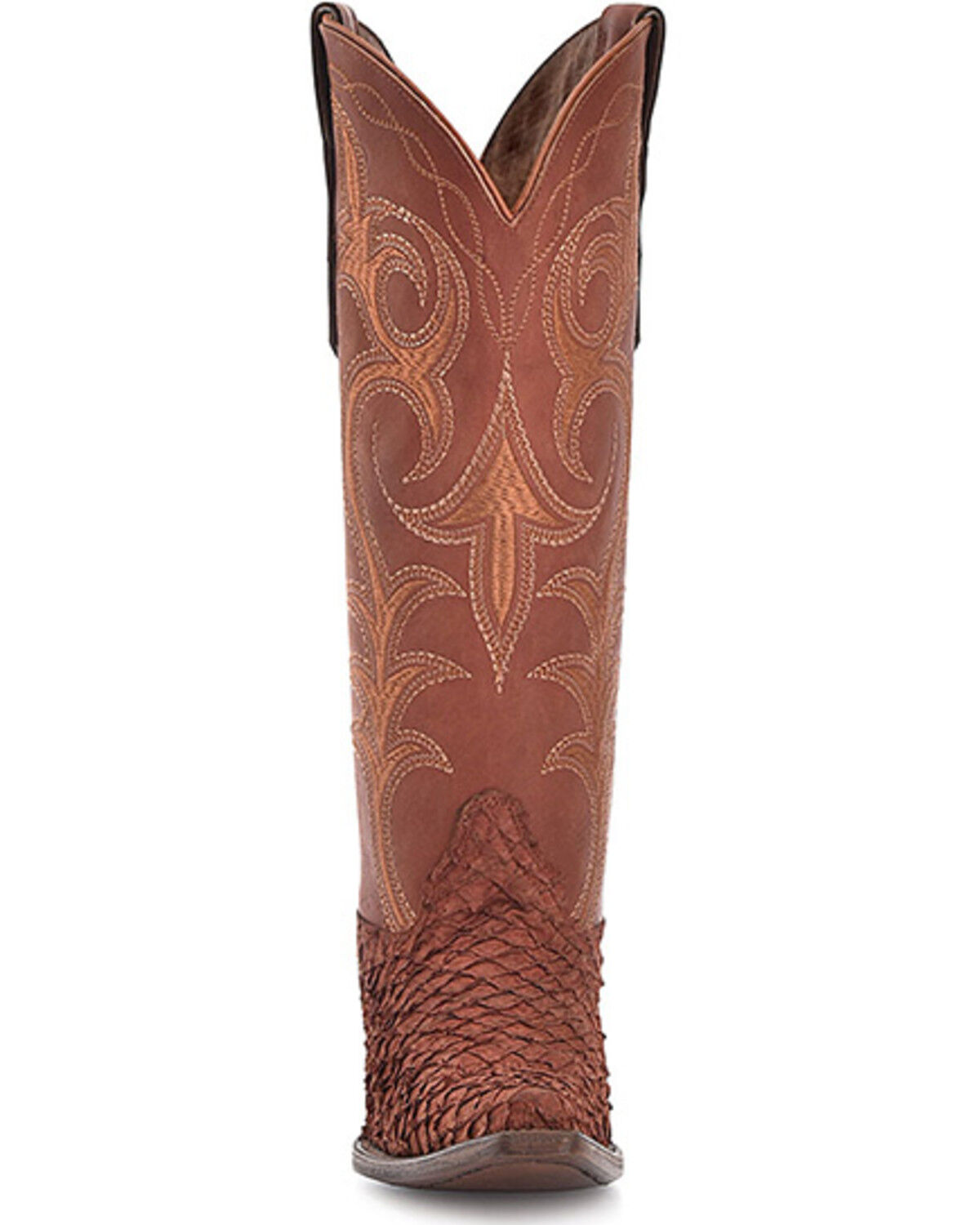 Image #3 - Circle G Women's Exotic Pirarucu Western Boots - Snip Toe, Rust Copper, hi-res
