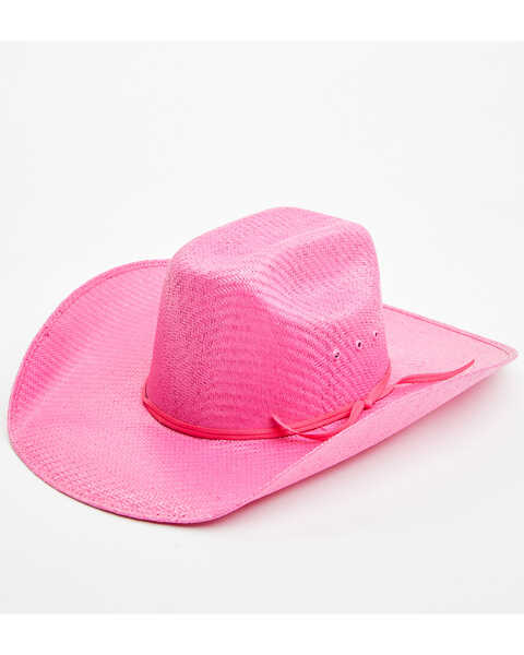 Image #1 - Twisted Little Kids' Straw Cowboy Hat , Hot Pink, hi-res