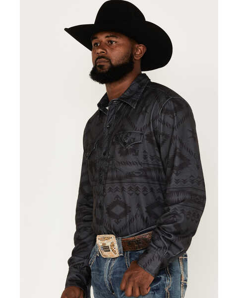 Image #2 - Rock & Roll Denim Men's Southwestern Long Sleeve Button Down Western Shirt , Black, hi-res