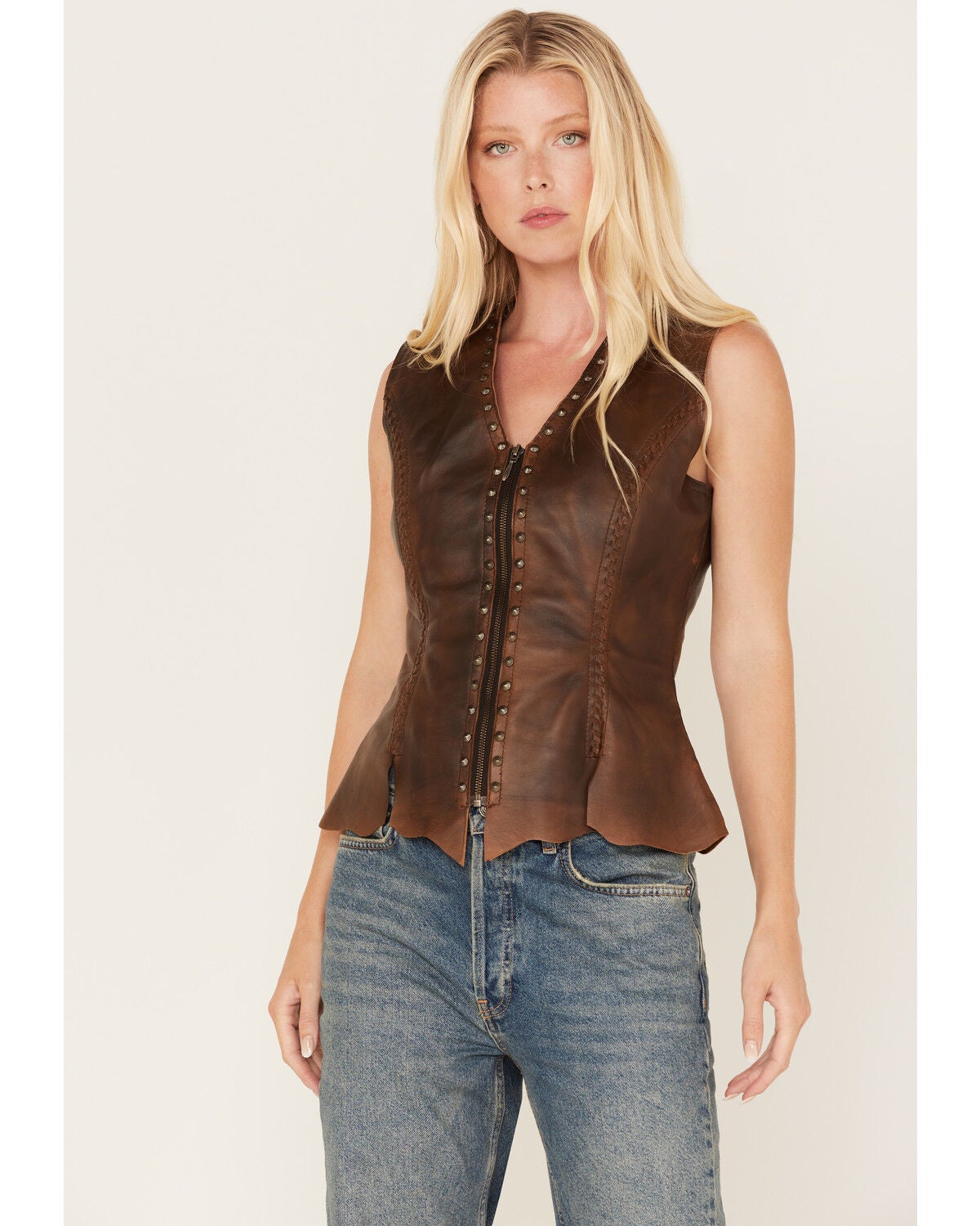 Cripple creek leather vest Clearance