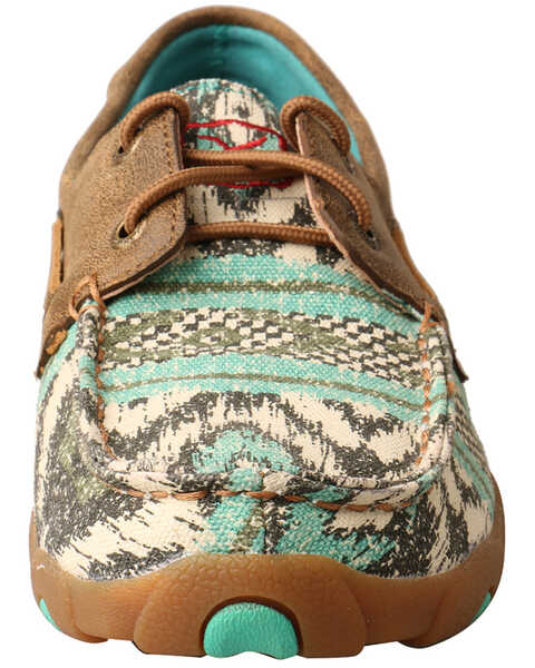 Image #5 - Twisted X Women's Canvas Boat Shoe Driving Mocs, Multi, hi-res