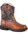 Image #1 - Roper Women's Ostrich Print Western Boots - Round Toe, Tan, hi-res