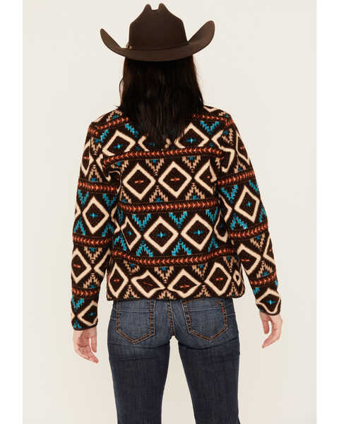 Image #4 - Powder River Outfitters Women's Southwestern Print Berber Jacket , Brown, hi-res