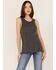 Cleo + Wolf Women's Crossover Back Tank Top, Grey, hi-res