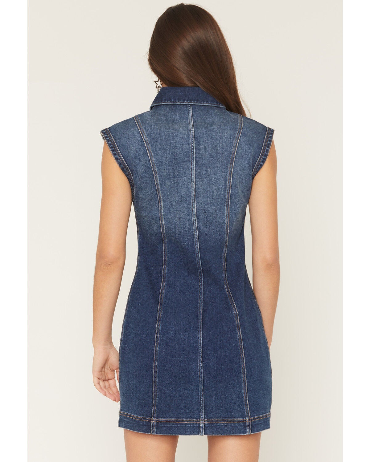 Image #7 - Idyllwind Women's Avalon Sleeveless Button-Down Denim Mini Dress, Medium Wash, hi-res