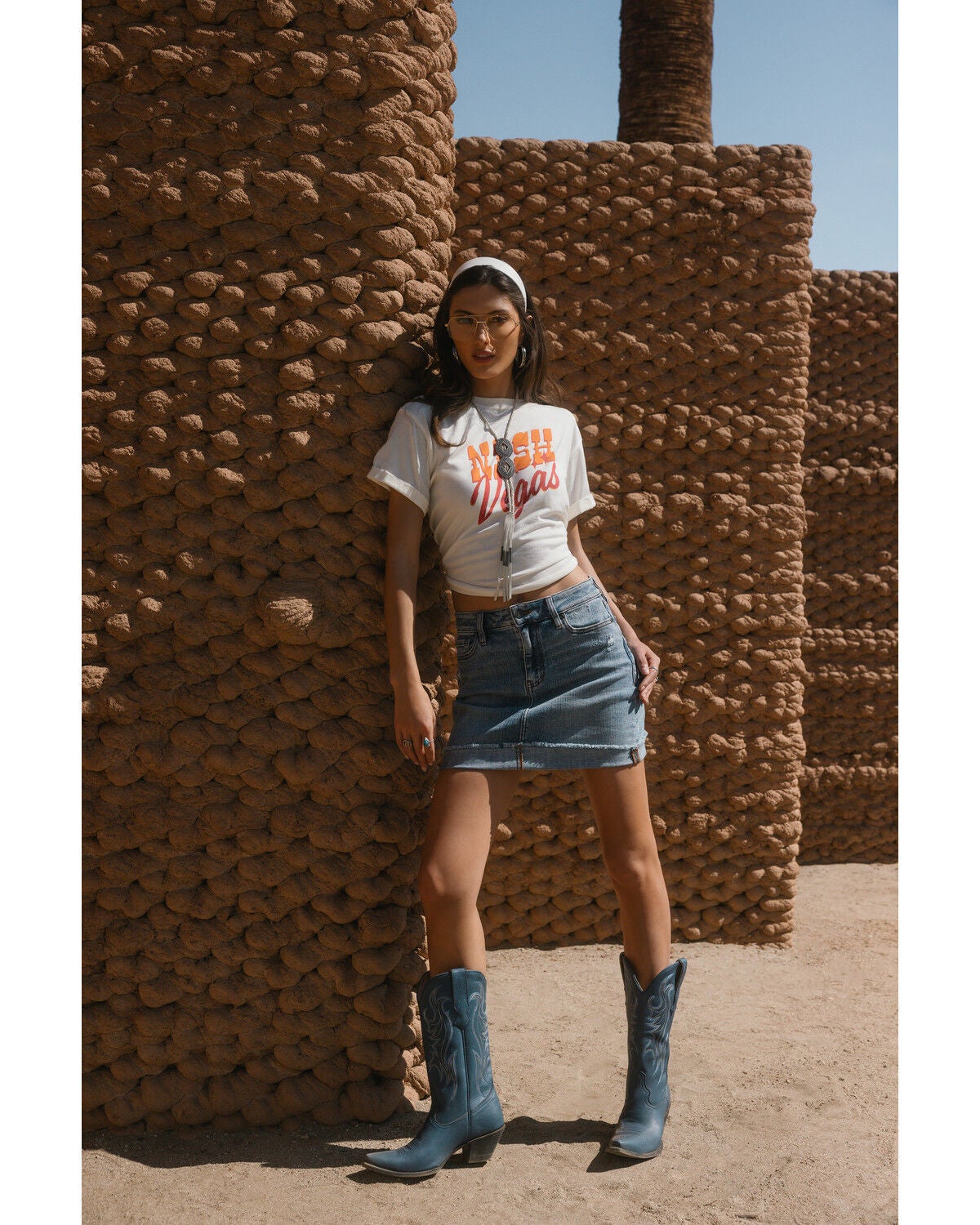 Blue B Women's Light Wash Embellished Mini Denim Skirt