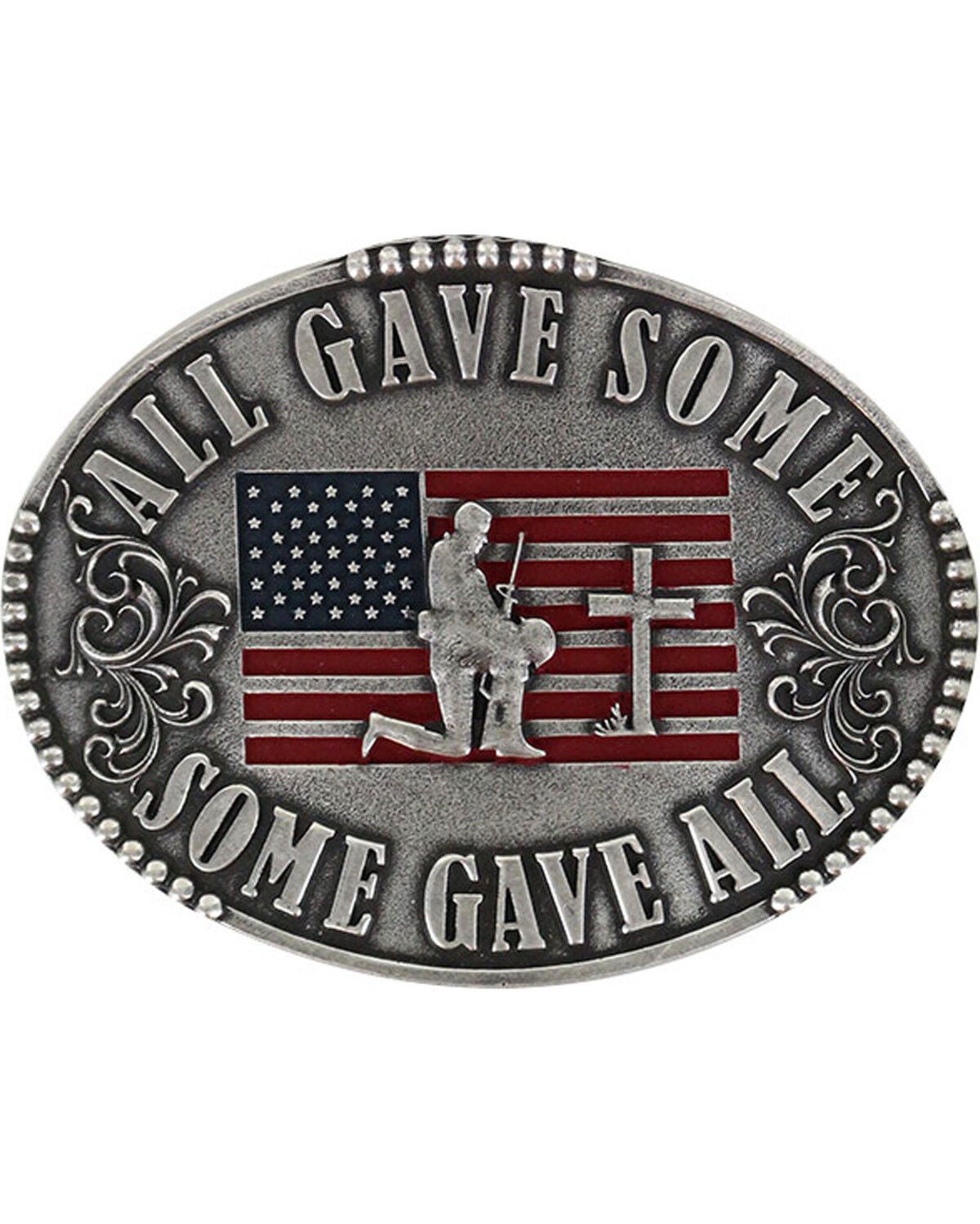 Cody James Men's Military Memorial Belt Buckle, Silver, hi-res