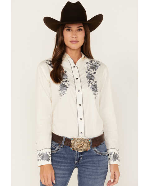 Rockmount Ranchwear Women's Cascading Embroidered Floral Print Long ...